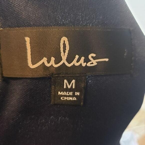 Lulus Navy Blue Keyhole Halter Dress Flared A-Line Sleeveless Back Zipper Size M - Picture 5 of 12